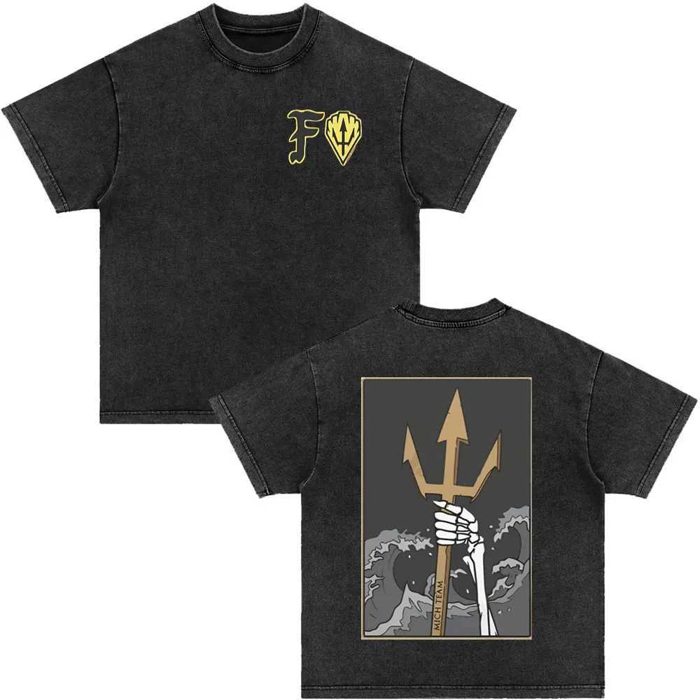 Forward Observations Group sees you washing vintage T-shirt skeleton graphic punk Gothic T-shirt womens oversized T-shirtXJ250409
