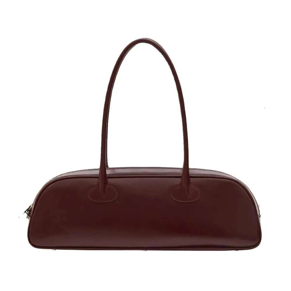 MABULA Brand Simple Genuine Leather Red Underarm Shoulder Bag Korean Women's Satchel Handbag Exquisite Phone Purse