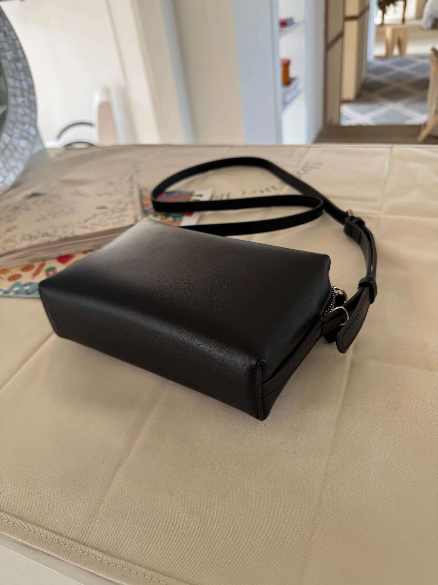 FIRMRANCH Urban Minimalist Square Design Delicate Texture Cowhide Women's Diagonal Cross Bag Versatile Daily Trendy Mini Purse
