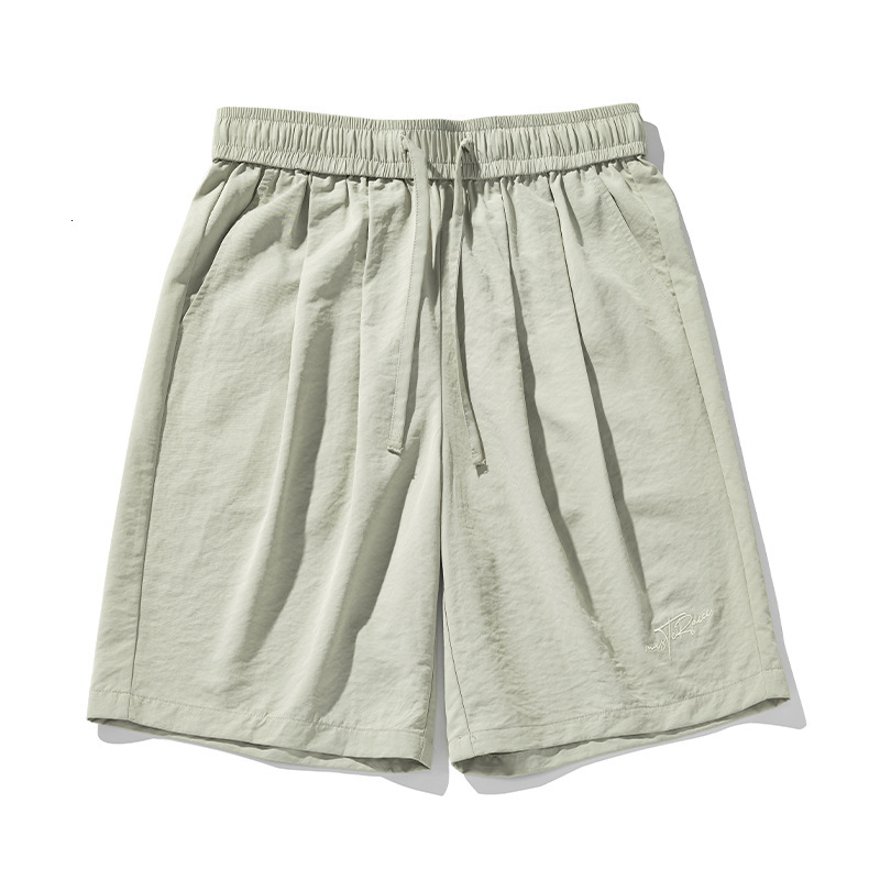 2025 New Designer Men Shorts Texture Micro Wrinkled And Pleated Casual Shorts For Men In Summer New American Letter Embroidered Sports Five Quarter Pa
