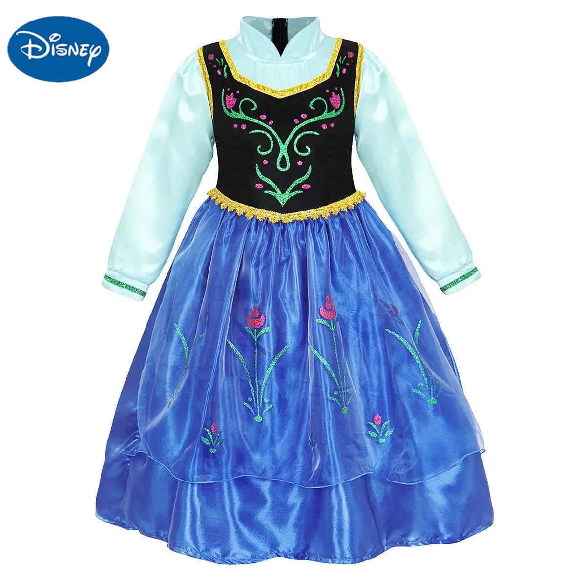 Disney Anna Dress with Cape for Kids Girl Carnival Princess Disguise Frozen Party Clothing Girls Hallloween Anna Gown Prom Dress X2504081