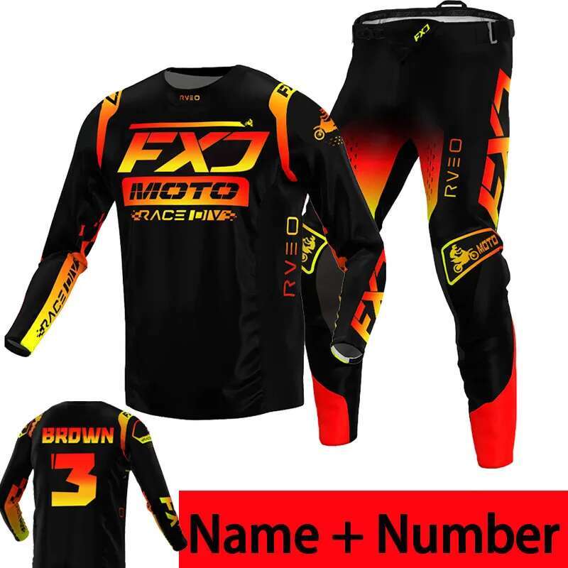 NEW 2024 FXJ enduro motocross gear set mx jersey pants White motorbike clothing mtb carracing suit Off Road equipment