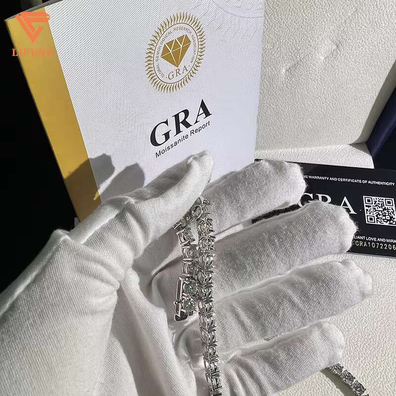 Fashion Jewelry Bracelets White Gold Plating 925 Sterling Silver Moissanite Tennis Bracelet Hip-hop Trend Party Bracelet for Men