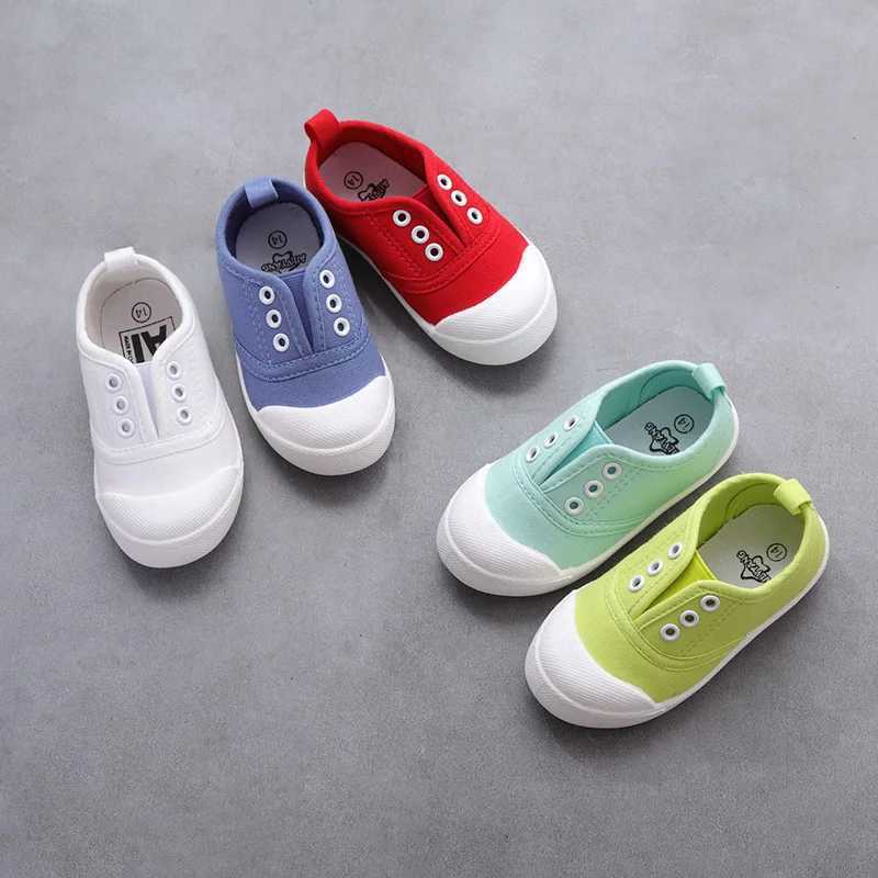 2022 Spring and Autumn Childrens Shoes Boys and Girls Candy Colors Childrens Casual Canvas Sports Shoes Soft Neutral Fashion School Sports Shoes X2504