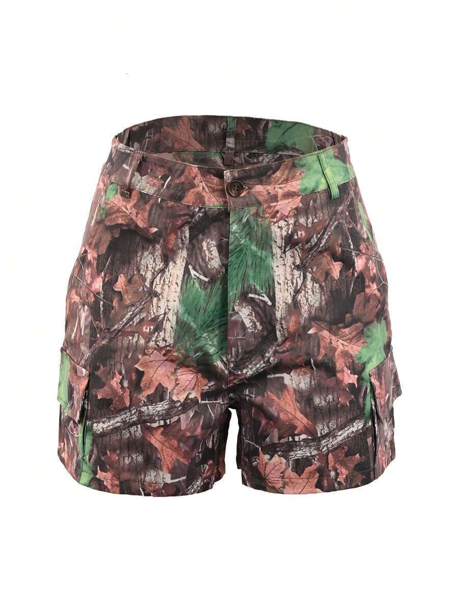 2025 New Designer Shorts Summer Women Camouflage Printed Patch Patchwork Shorts