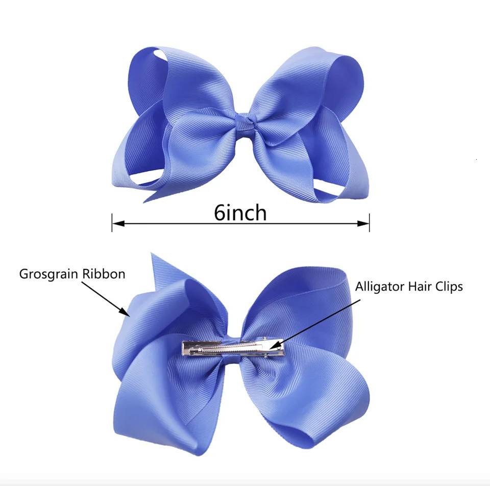 30 pieces of 6-inch girl bow big Grosjean girl 15 pairs of 6-inch alligator clip for teenagers and children 250409