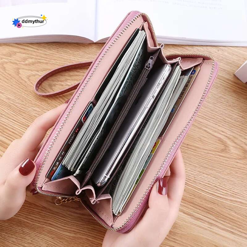 Fashion Womens Wristband Wallets Long PU Leather Coin Purses Leaves Multifunction Female Clutch Phone Money Card Holders ddmythur