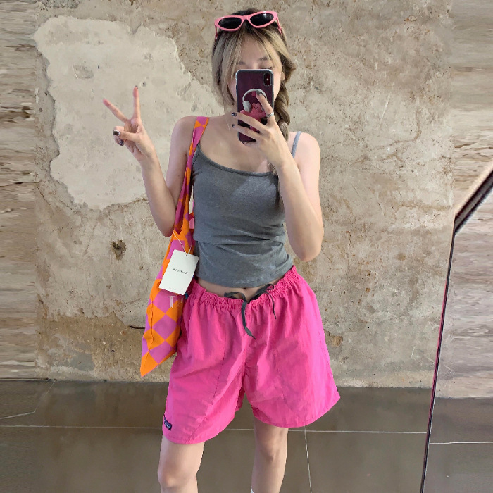 2025S Designer Shorts For Women Dopamine Work Women S Summer New Quick Drying Casual Sports Five Quarter High Waist Slimming Wide Leg Short Pants Tren