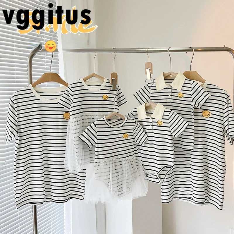 Family Matching Set Short Sleeve Baby Girl Boy Tight Shirt Striped Mom Dad Son Daughter Parents Child Pulling T-shirt H1212 S2548