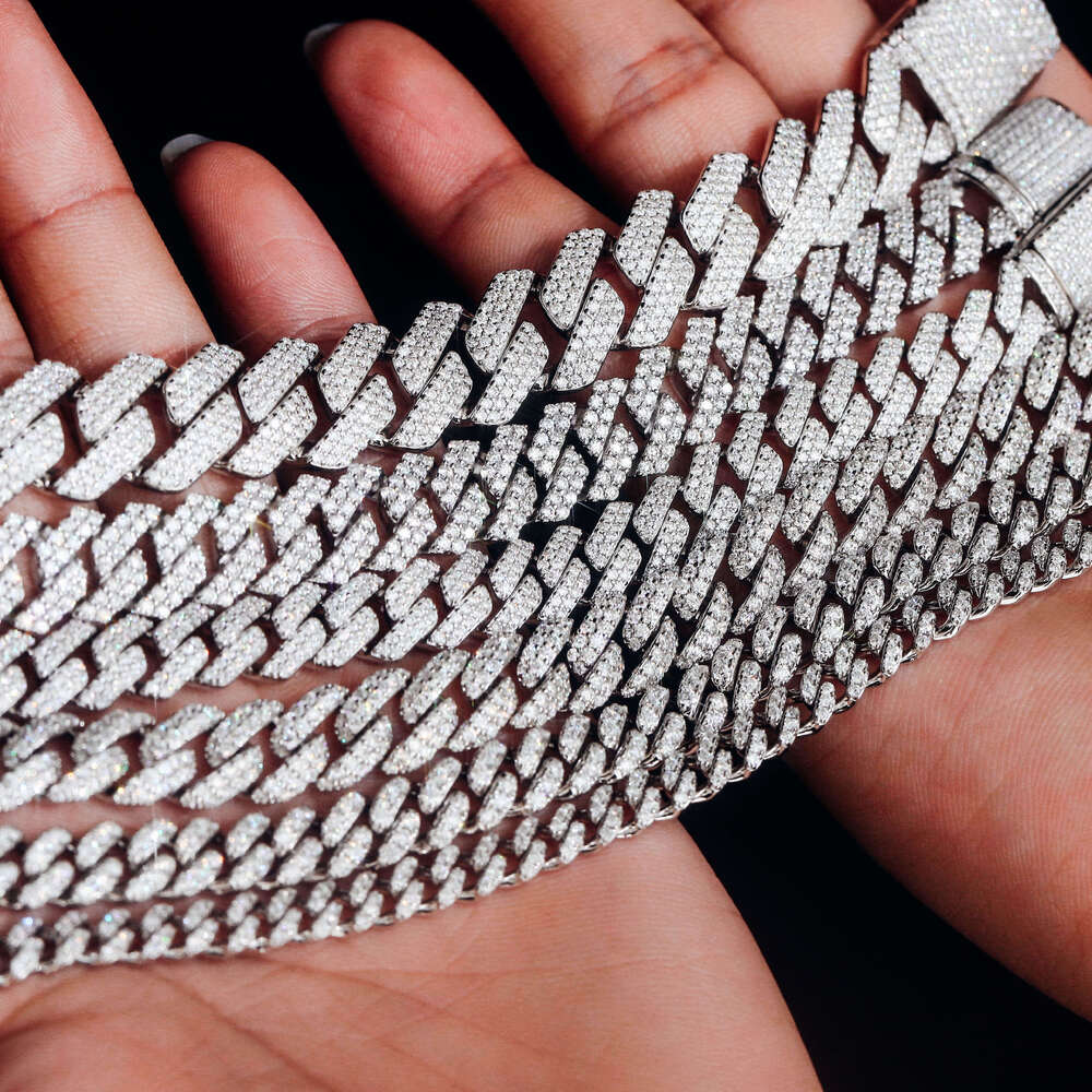 Hip Hop 6mm 8mm 10mm 12mm 15mm Moissanite Cuban Bracelet Miami Cuban Link Iced Out Bracelet 925 Silver Cuban Bracelet for Men
