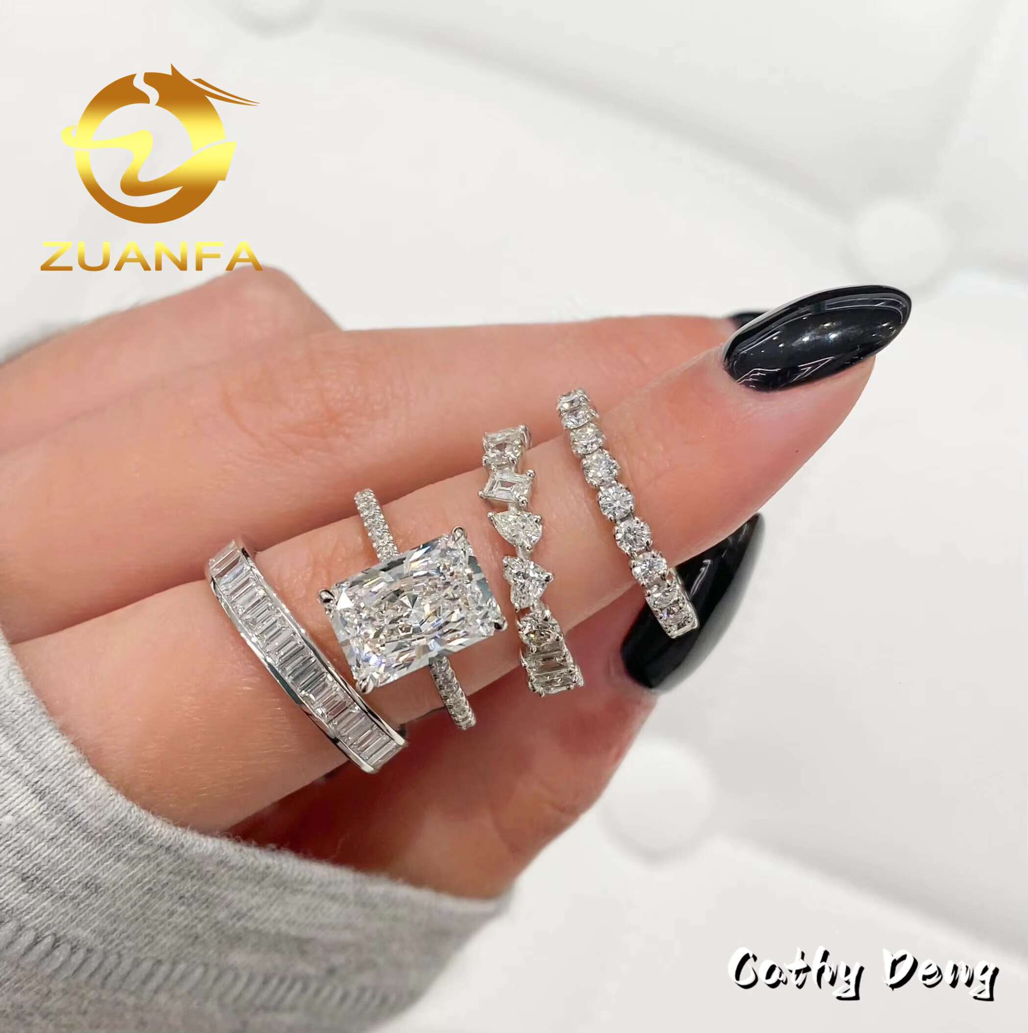 10k 14k 18k Real Gold D VVS Moissanite Ring Women Engagement Fashion Custom Wedding Band Moissanite Diamond Promise Rings