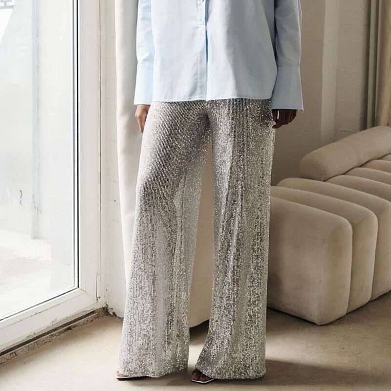 Style Fashion Hot-Selling New Sequin Women's Casual Elegant Commuting Holiday Party Straight-Leg Pants for Women