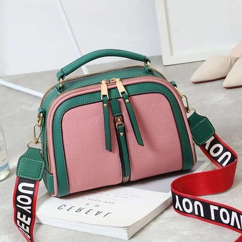 Women's 2025 New Fashion Women's Bags Hit Color Hand-Held Europeand The United States All-Match Shoulder Messenger Bag