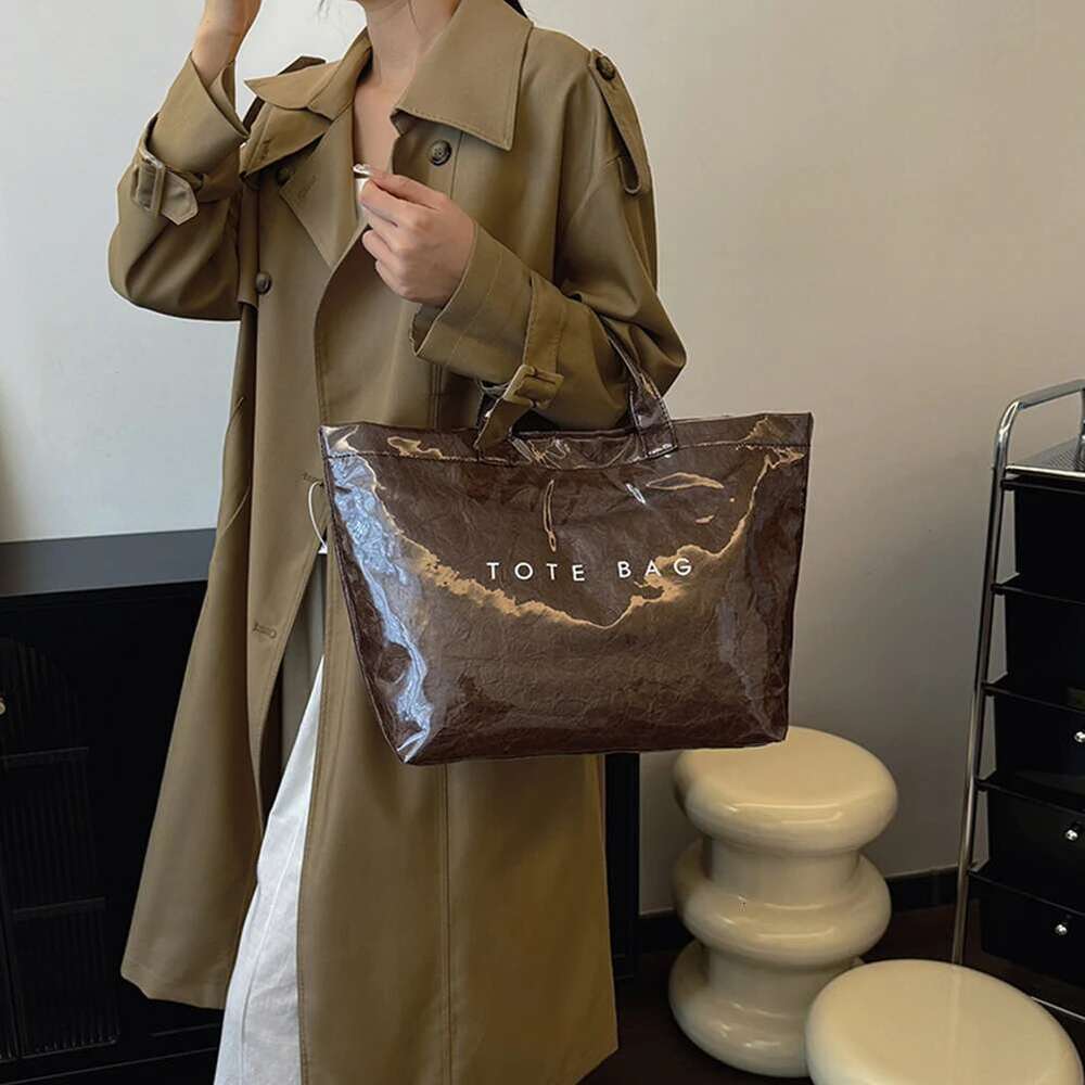 Women Large Capacity Tote Purse PVC Handbag Female Travel Shoulder Shopping Bags Trendy Top Handle Bag