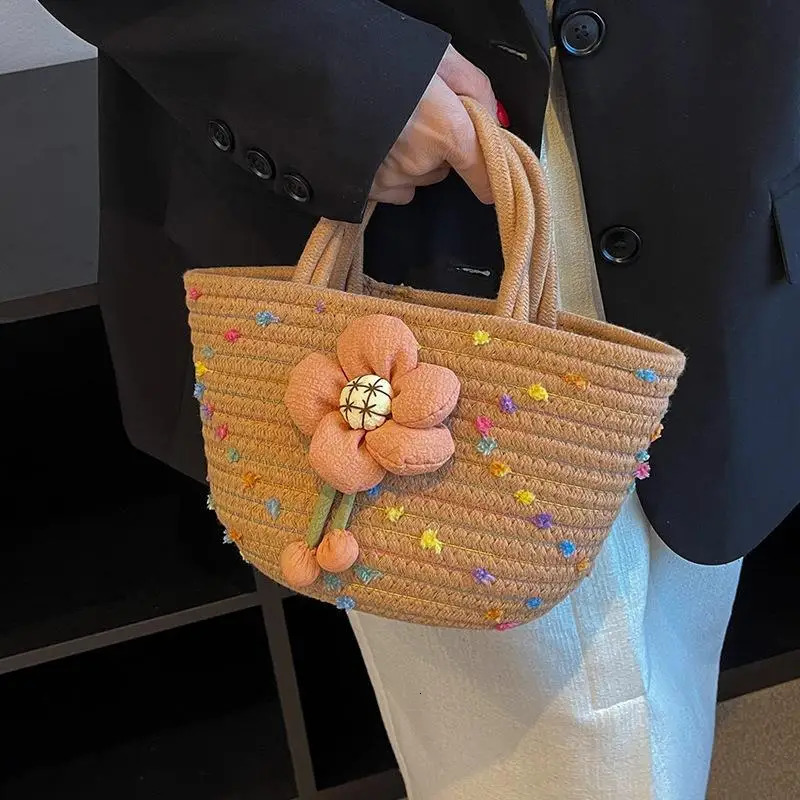 Womens Bag Summer Harajuku Leisure Kawaii Fashion Tourism Beach Handbag Weaving Portable Durable Large Capacity 250408