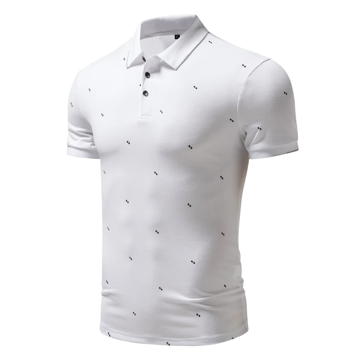 Summer casual printed short sleeved polo shirt highquality micro elastic breathable Tshirt 250409