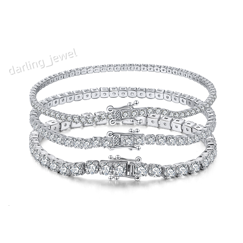 RINNTIN SB61 Luxury Tennis Bracelet Women Men Accessories 925 Sterling Silver Custom 2mm 3mm 4mm CZ Diamond Tennis Bracelet
