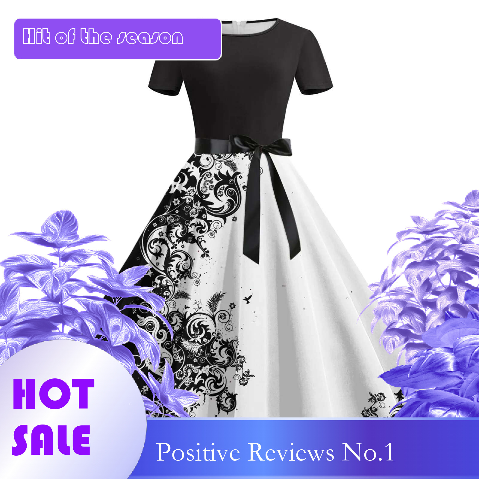 Dongdumaoyi Summer New Party Dresses Women S Vintage Robe Swing Pinup Elegant Dress Long Sleeve Casual Floral Print