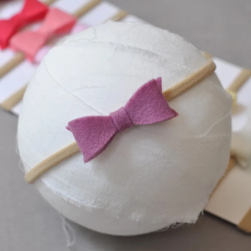 20 pieces/batch handmade mini felt bow headband with small bow nylon hair suitable for baby and girl hair accessories 250409
