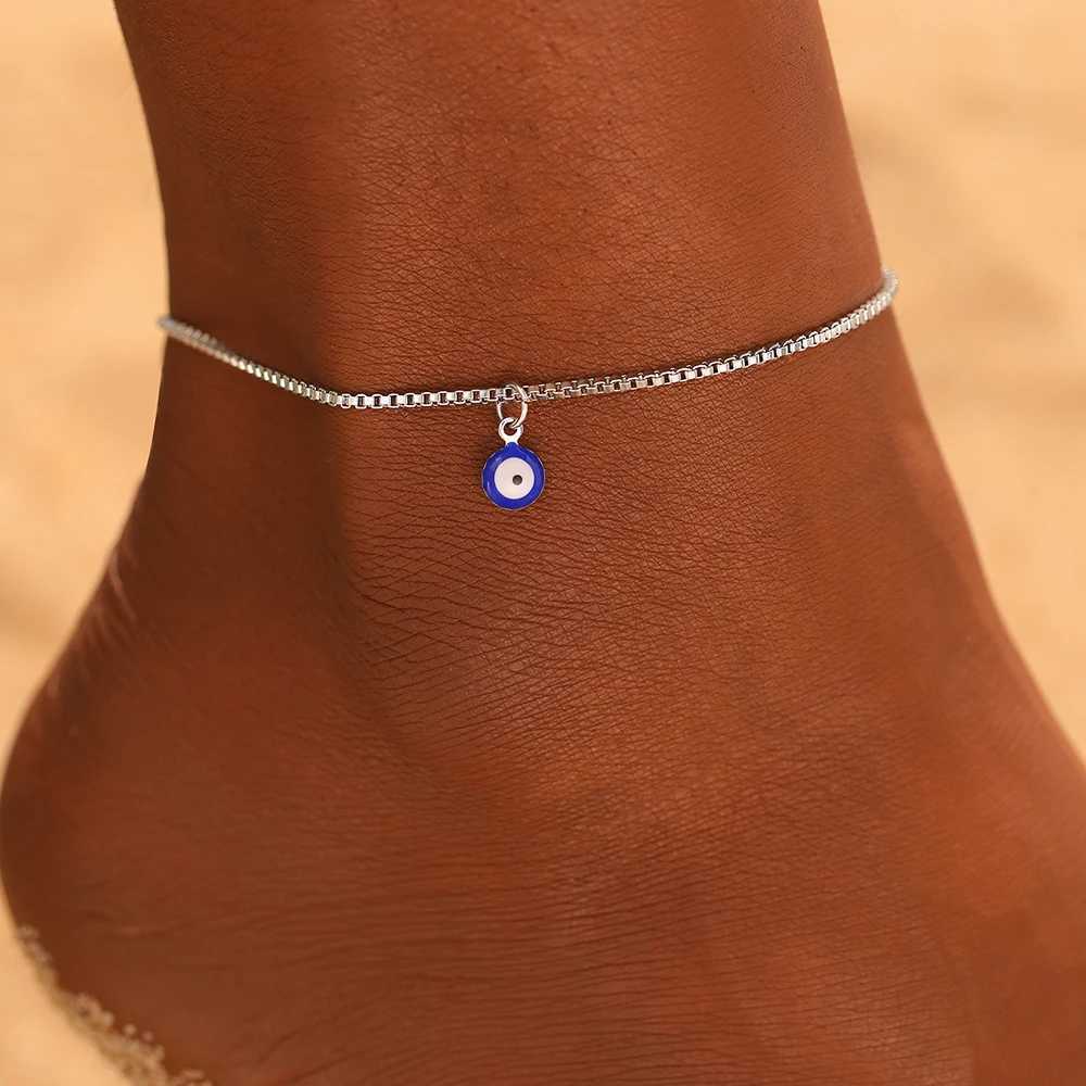 Stainless Steel anklet New personalized design Designs Acrylic Blue Eye Pendant subtlety anklet For Women Jewelry Party Gifts Z250408