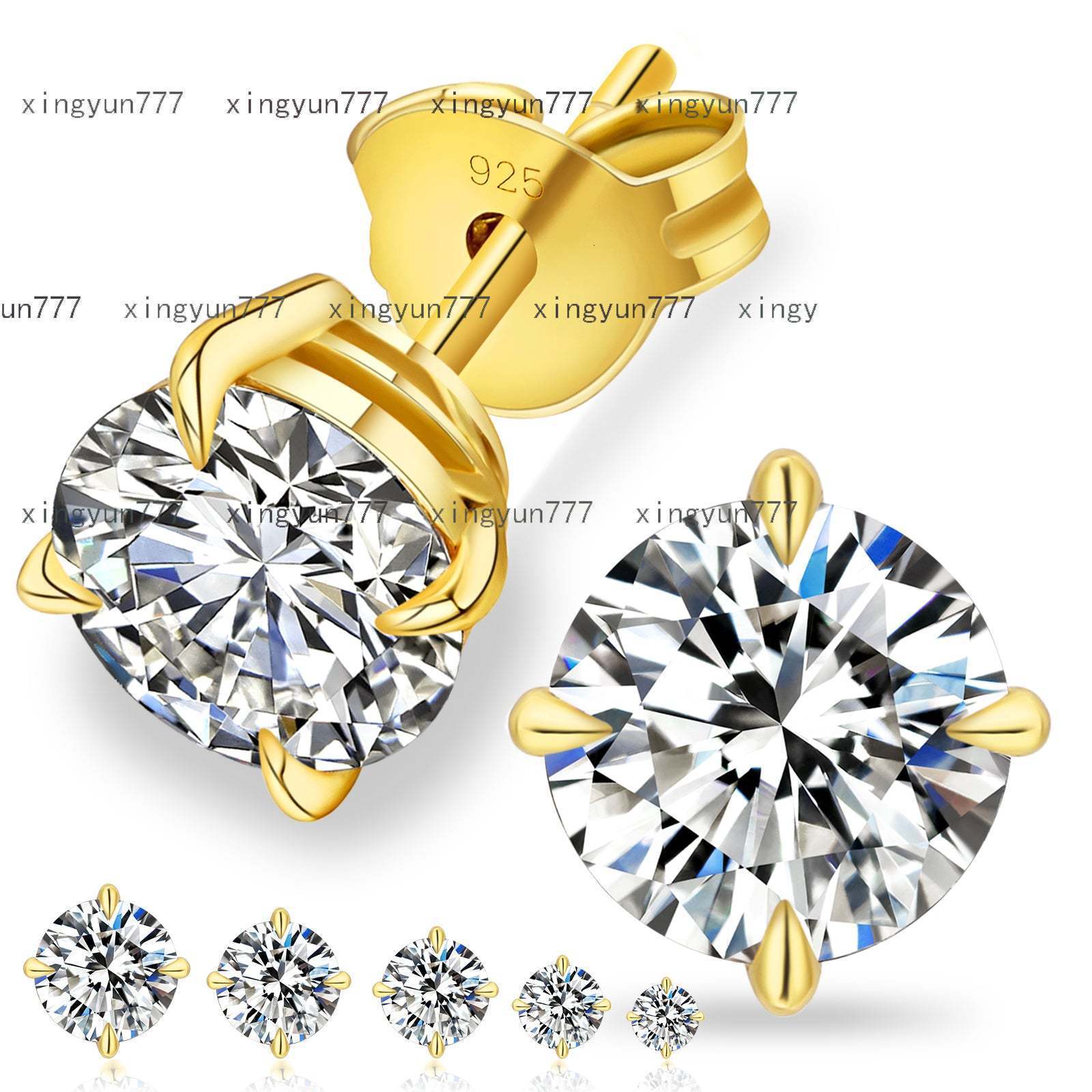 0.2/0.3/0.5/1/2 Carat 4-Prong Setting Excellent VVS1 Moissanite Earrings