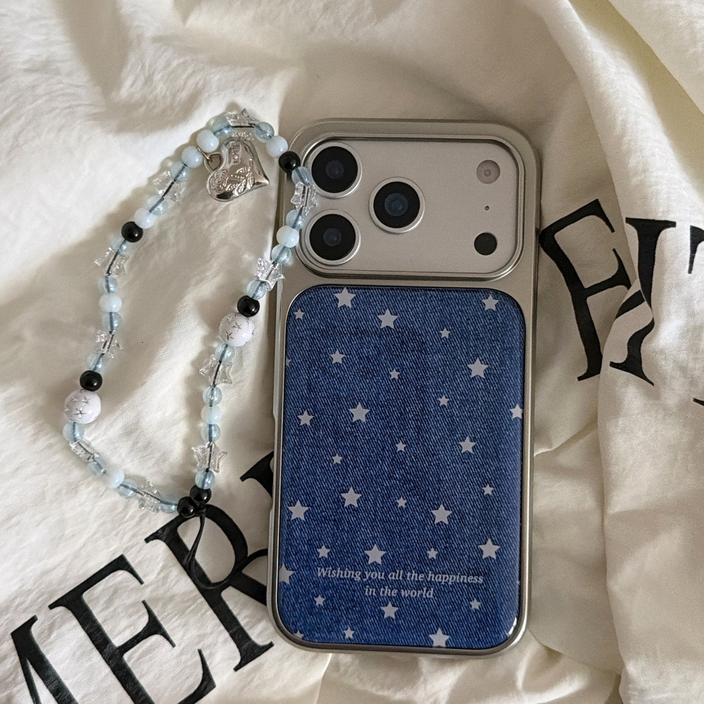 Epoxy Resin Denim Star Phone Case Compatible with iPhone 17/16 Personalized Shockproof iPhone 15/14 Pro Cartoon