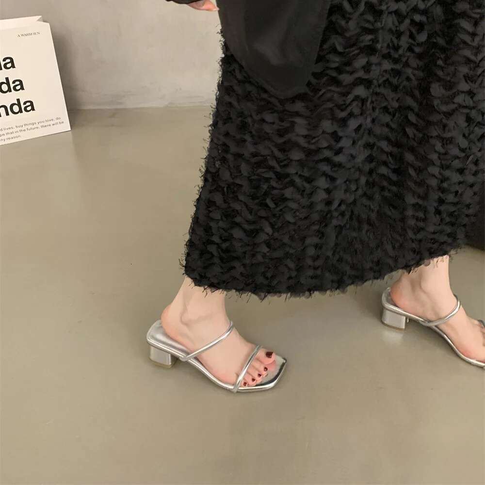 Rubber Low Shoes Rome Hoof Heels PU Fabric