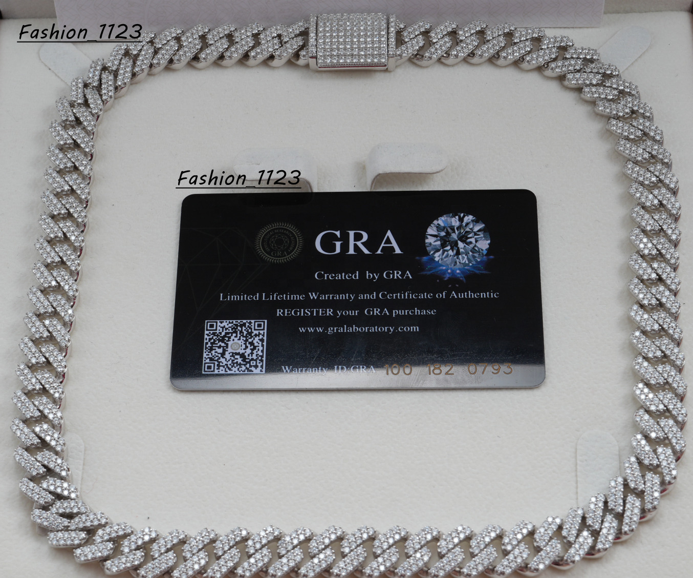 Buss Down Sterling Silver 925 VVS Moissanite Diamond Moissanite Hip Hop Jewelry 123MM Cuban Link Moissanite Necklace