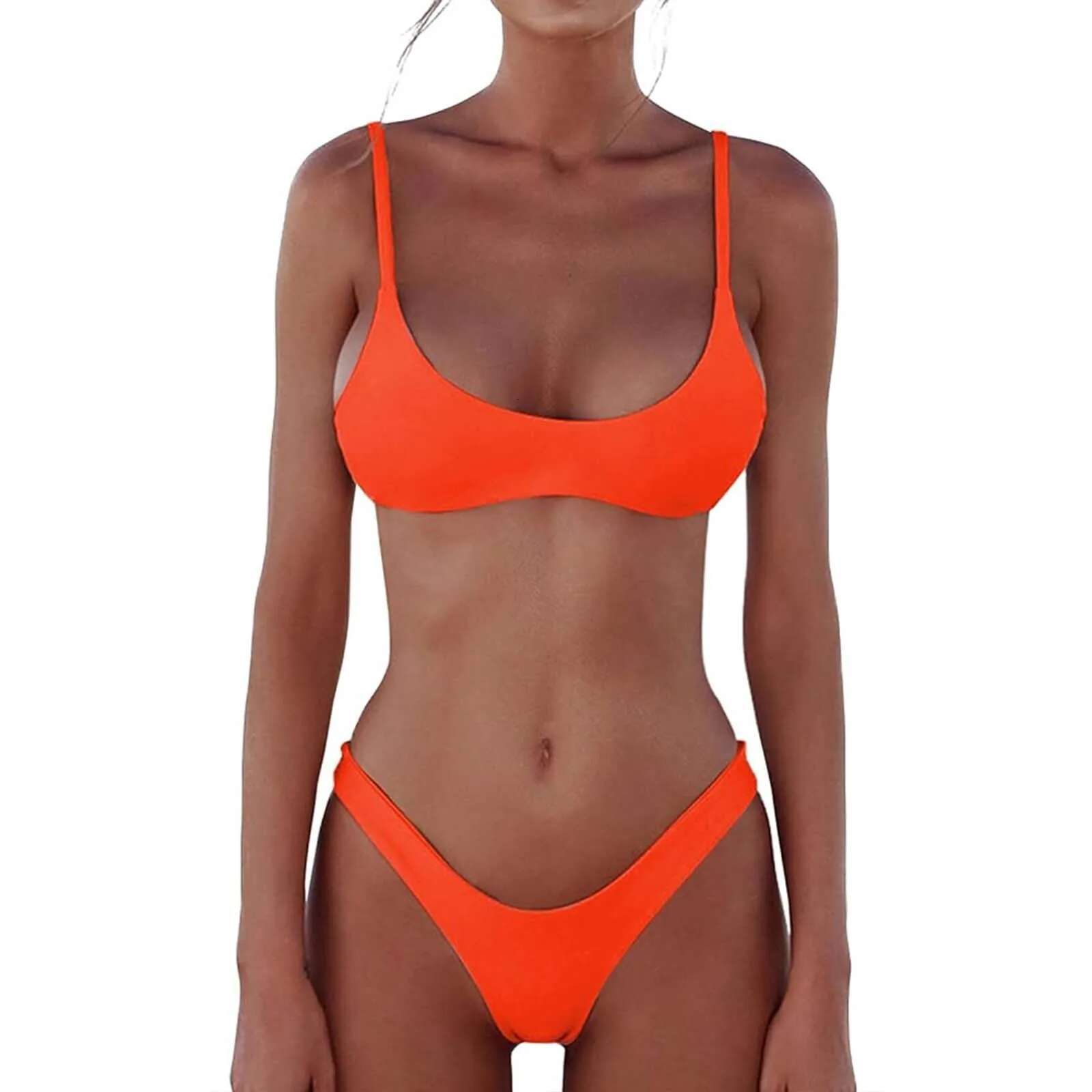Dongdumaoyi Solid Sexy Bikinis Sets Women Pcs Chest Pad Beachwear Brazilian Bandeau Swimsuit Beach Push Up Micro Bikini Bather Bathing Suit
