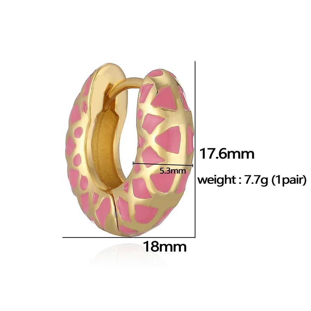 HECHENGColorful Enamel Geometric Round Circle Hoop Earrings for Women Vintage Ear Buckle Huggie Earring Statement Jewelry Z250408
