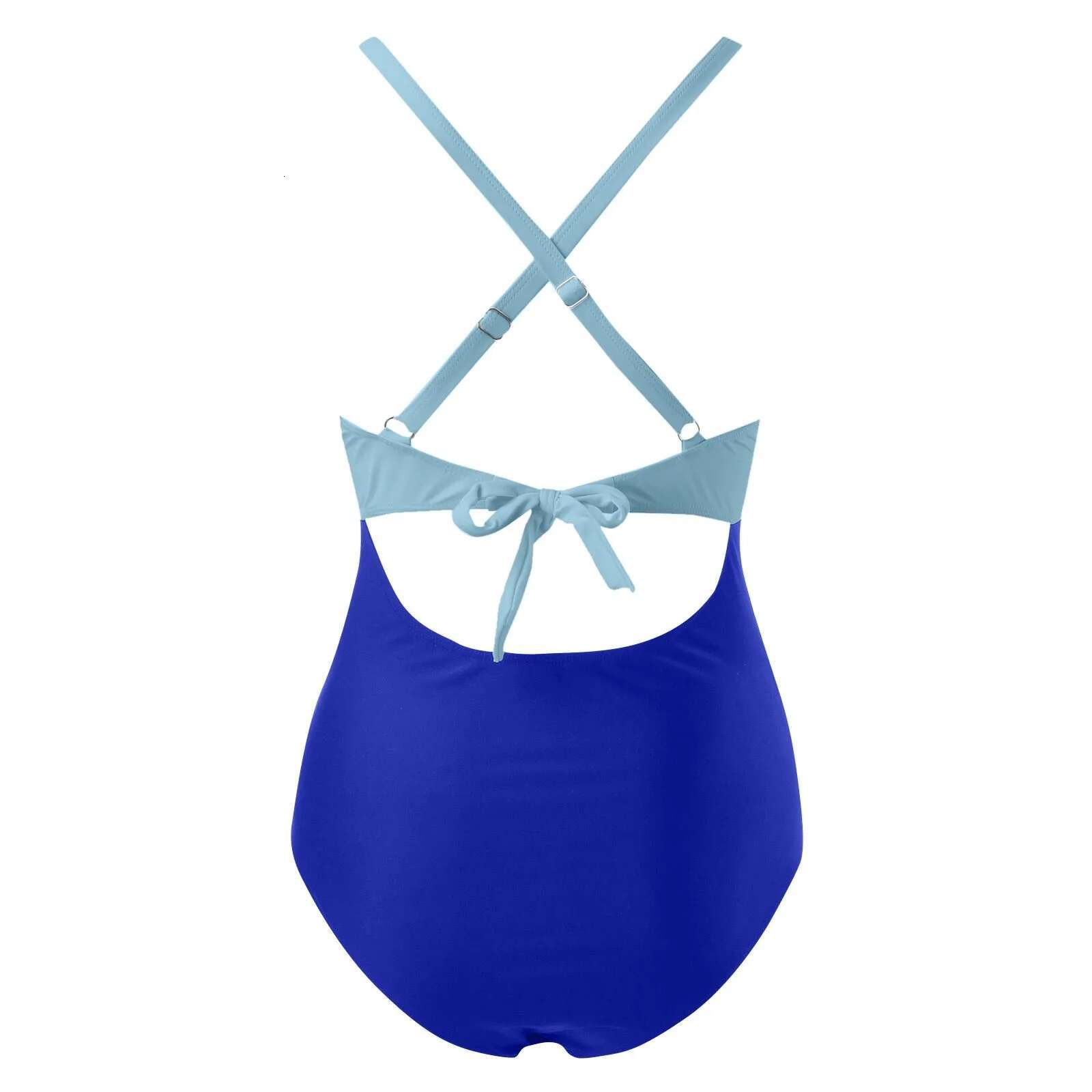 Dongdumaoyi Sexy Backless Cross Swimming Suit Hollow Sling One Piece Swimsuit Fashion Color Matching Swimwear Bathing Suits For Women Bikini
