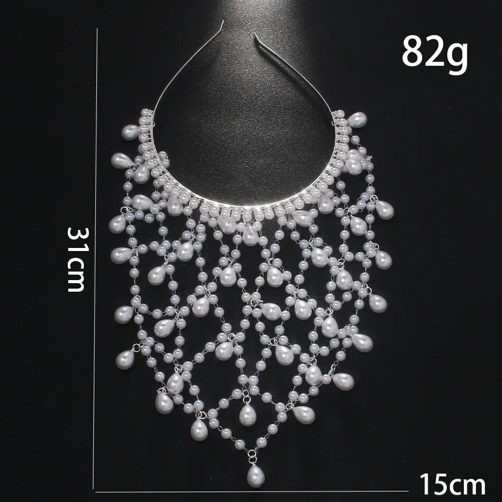 Bohemian Pearl Headband for Women Vintage Hair Accessories with Mesh Cap and Headwear Girls Retro Wedding Jewelry Charming 250409