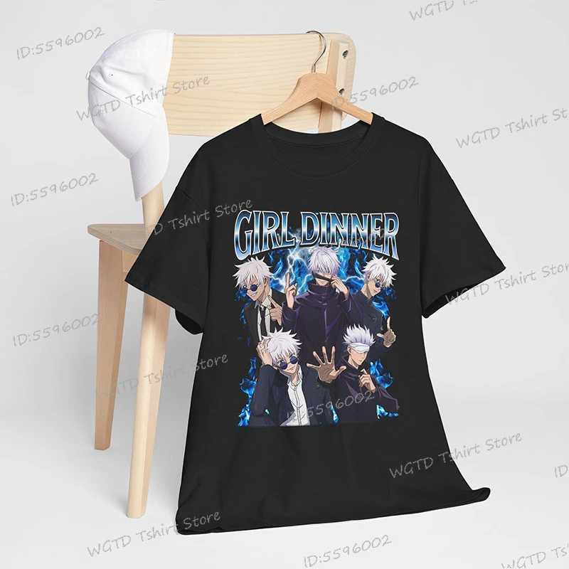 Satoru Gojo Jujutsu Kaisen retro streetwear short sleeved mens oversized T-shirtXJ250409