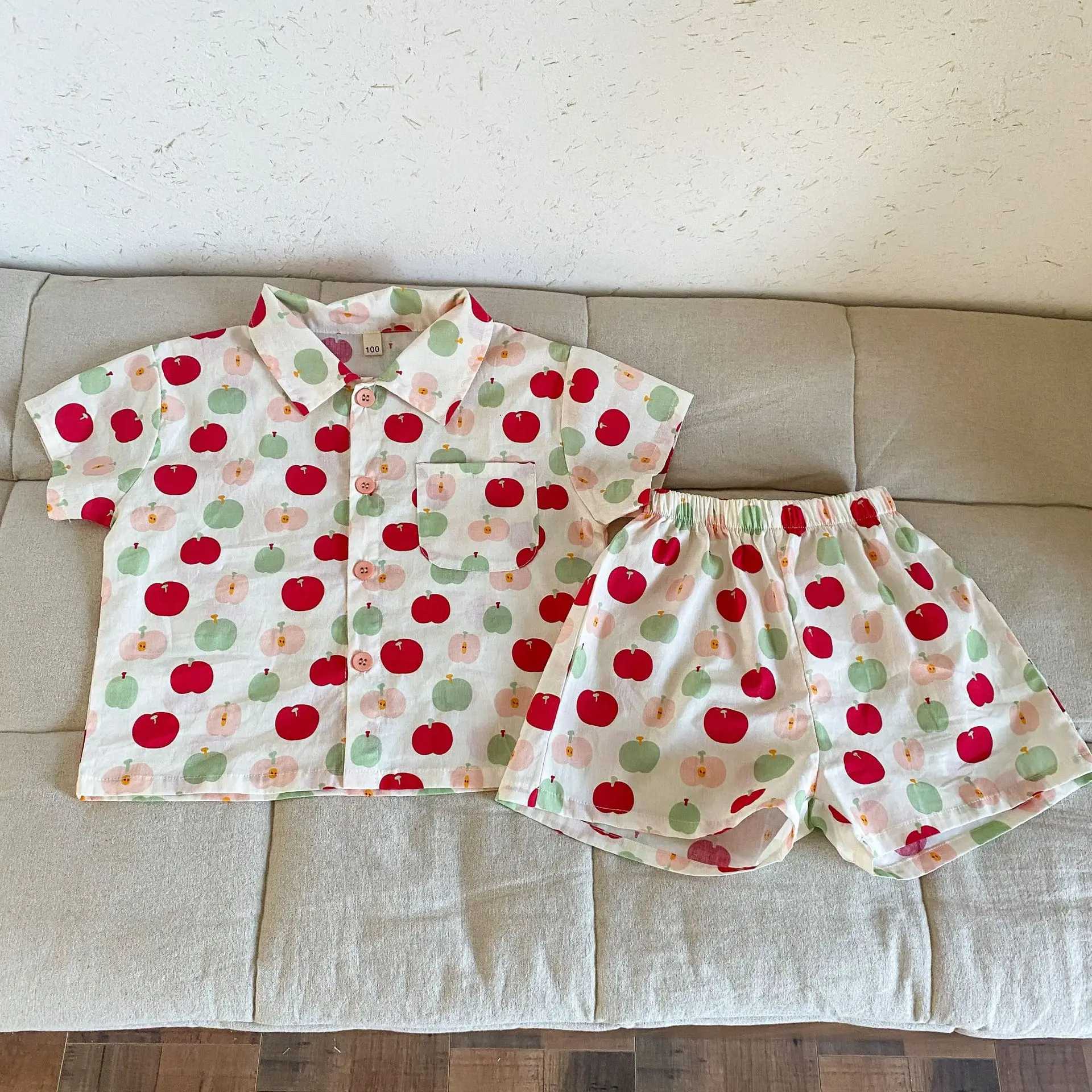 5609 Brothers and sisters Clothing 2025 Summer Boys Shirt Set Cotton Short Sleeve Baby Girls Dress Sweet Clothes S2548