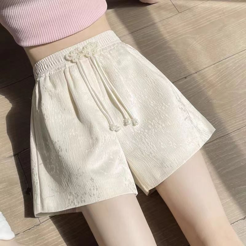 2025S Designer Shorts For Women Summer Thin Fit Loose Slimming Plus Size High Waist Fat Mm Chinese Style Wide Leg Shorts Children S Casual Hot Sports 