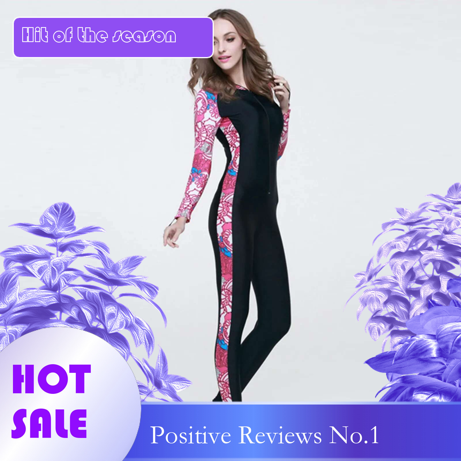 Dongdumaoyi Women Wetsuit Long Sleeve Swimsuit Surf Scuba Full Body Diving Suit Sun Protection Water Sport One Piece Lycra Clothing