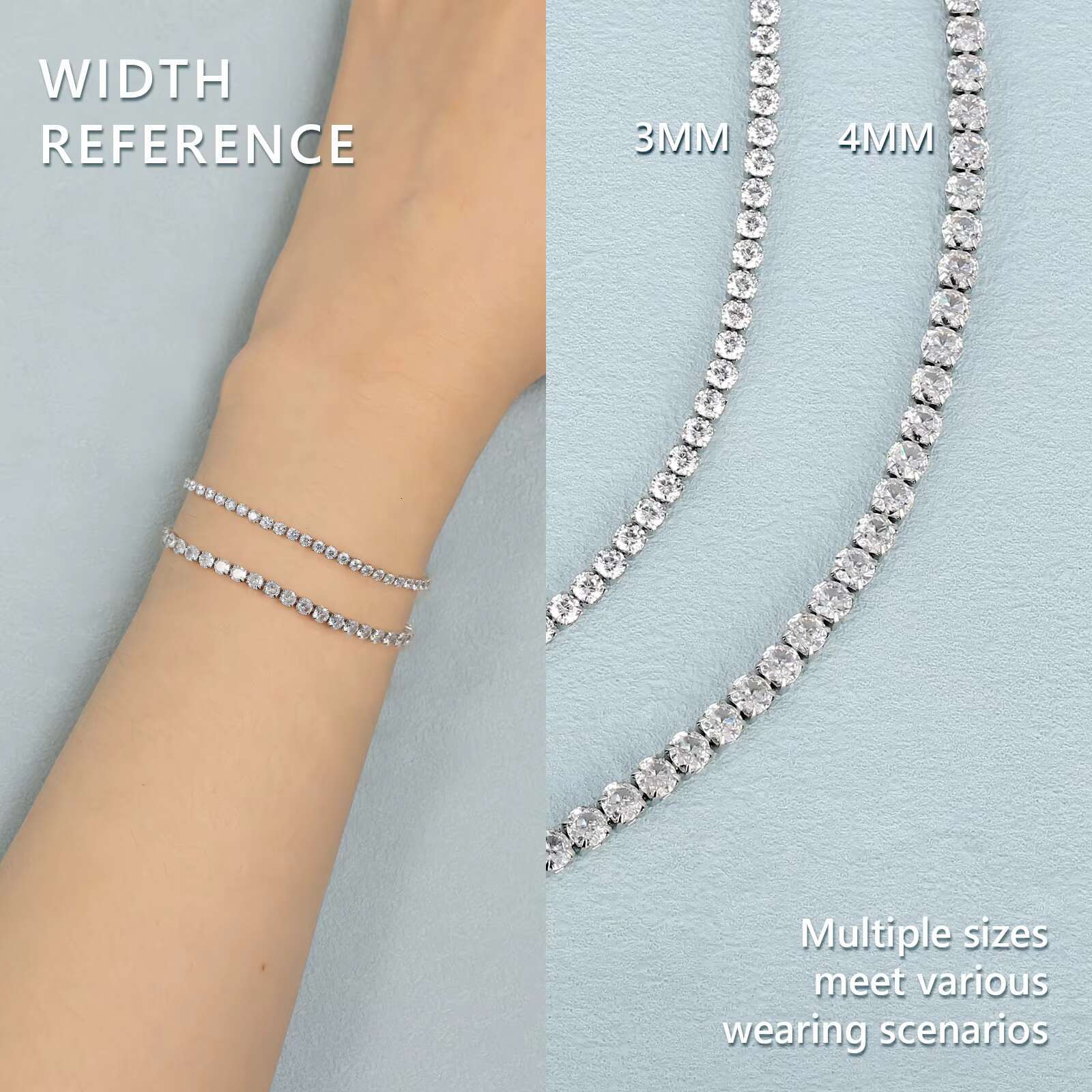 Iced Out Stainless Steel Diamond Bracelet Fashion Luxury Jewelry 3mm 2mm Women Men Classic 5A CZ Cubic Zirconia Tennis Bracelet