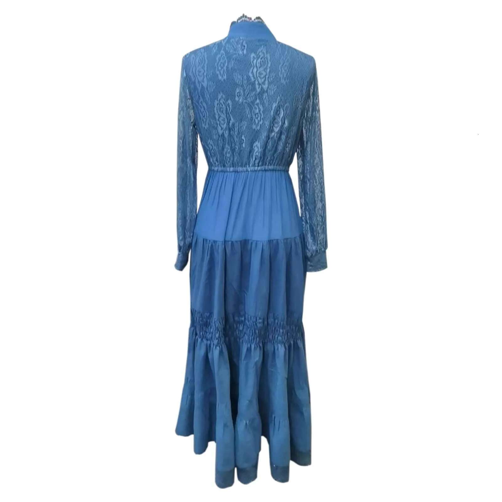 Dongdumaoyi Vintage V Neck Long Sleeve Maxi Dress For Women Bohemian Floral Print Garden Retro Casual Wear Summer Dresses