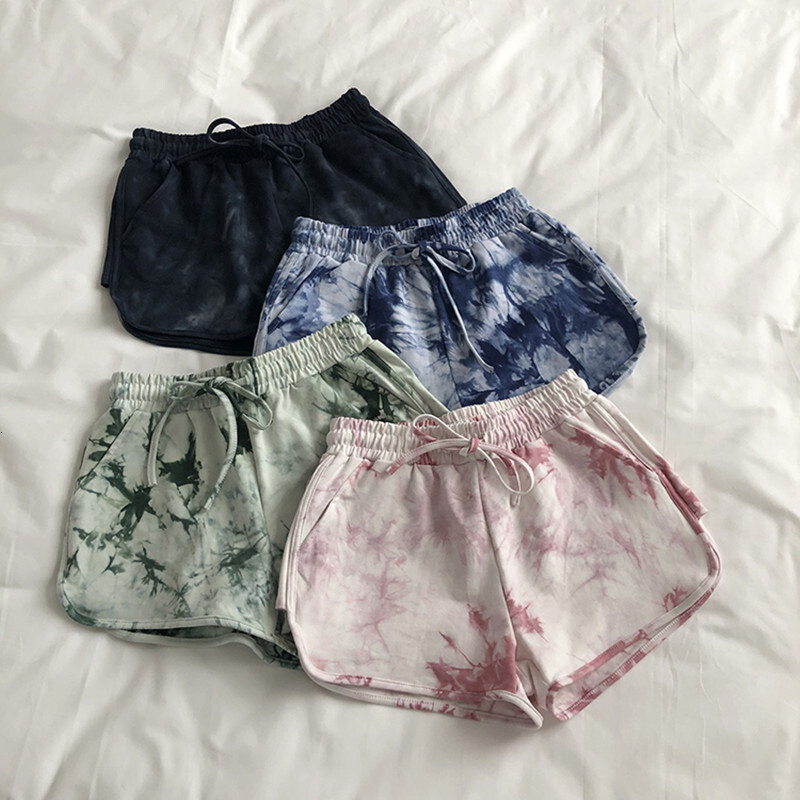 2025S Designer Shorts For Women Thai Tie Dye Sports For Women Loose Wide Legged Casual High Waisted Elegant Style Shorts Running Hot Pants Beach Pants