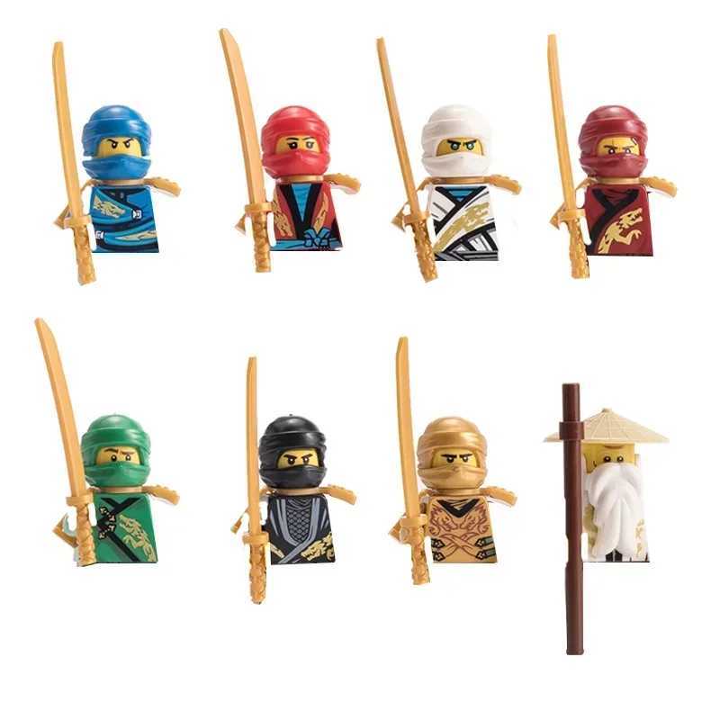8 pieces/set of anime ninja characters Moro Nadahan Lloyd Kay Jay Zane Cole Nya Building Blocks Mini Action Characters Brick Toys Gifts X250409