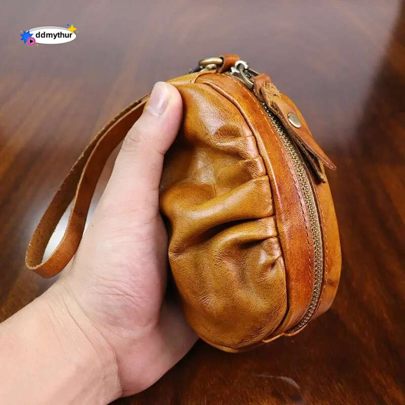 Small Wallets Genuine Leather Card Holder Women's High Quality Classic Retro Wallet for Women Zipper Soft Coin Purse ddmythur