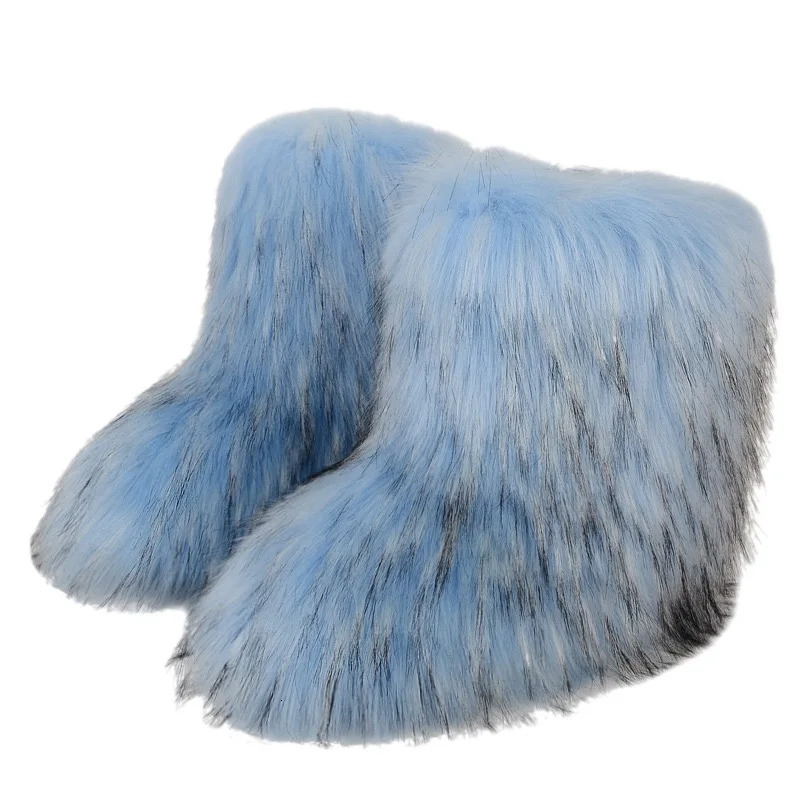 Y2K Winter Boots Women Faux Fur Snow Boots Warm Platform Long Boots Cute Plush Over Knee High Boots Girls Outdoor Furry Shoes 251107 - view 4