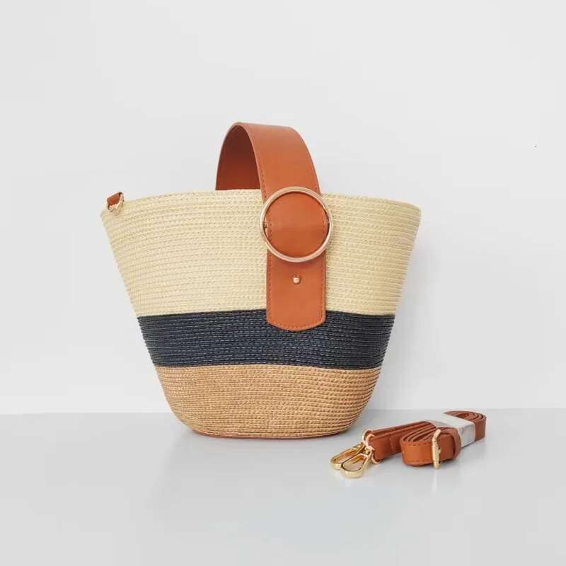 Summer New Arrivals Woven Raffia Grass Handbag Beach Travel Vacation Top Handle Fashionable Women's Straw Bag