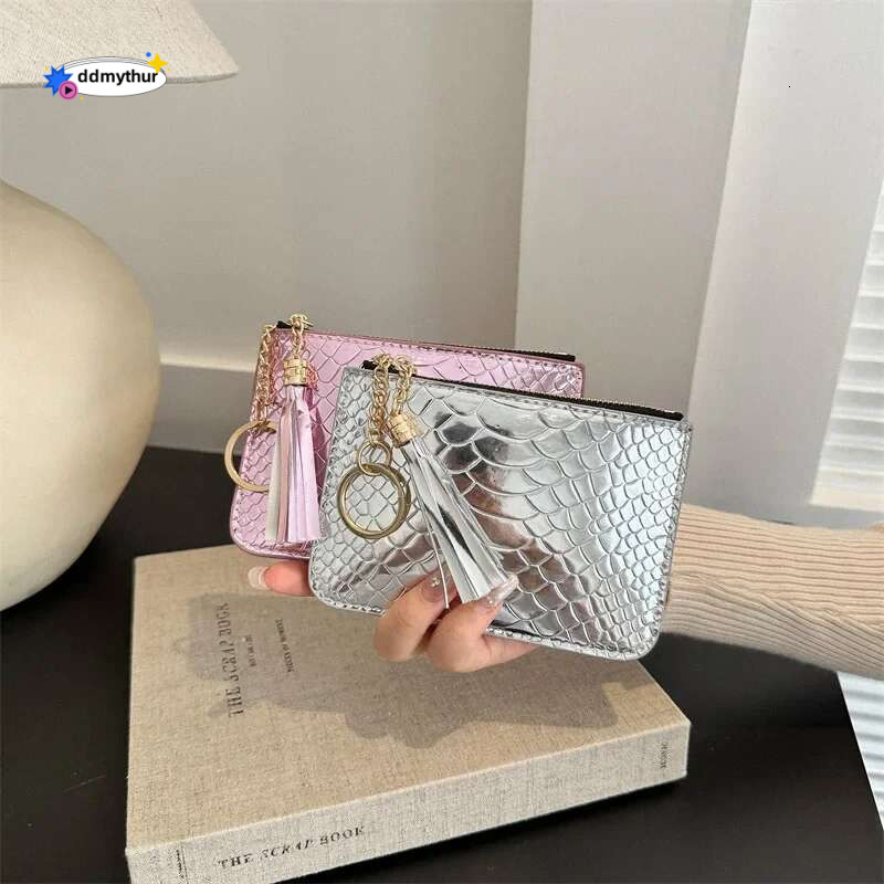 New Fashion Crocodile Print Glossy Mini Cute Purse Versatile PU Wallet for Women Portable Card Holder ID Bag Key Coin Pouch ddmythur
