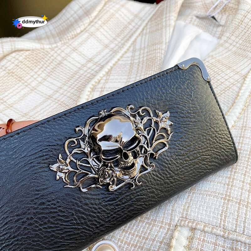 Design Women Long Purses Skull style For Ladies Girl Money Pocket Card Holder Female Wallets Phone Bag ddmythur