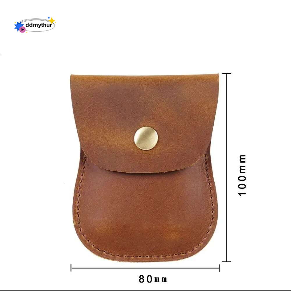 Handmade Cowhide Leather Coin Wallet Unisex Small Vintage Purse Portable Hasp Money Bag Credit Card Holder Key Storage Pouch ddmythur