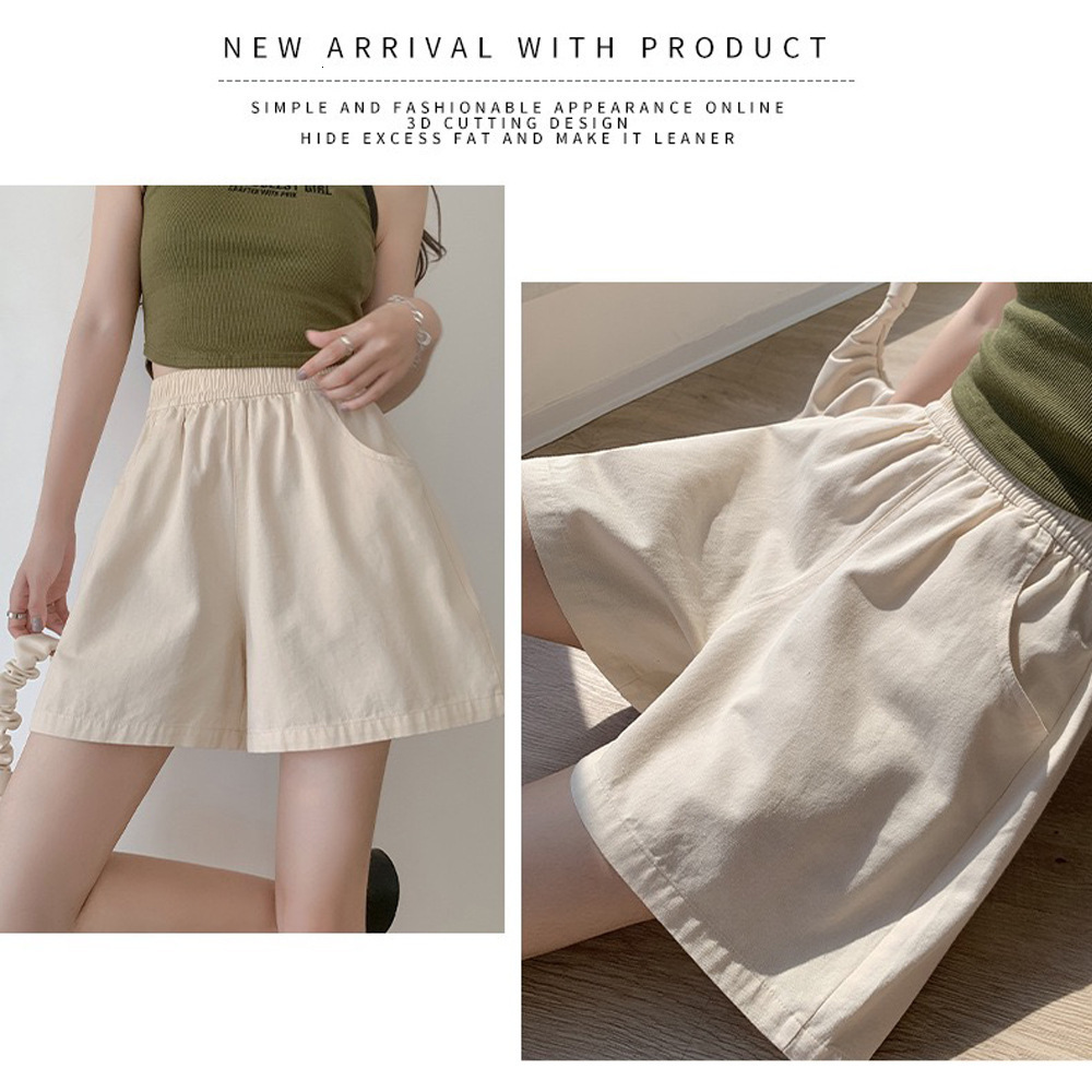 2025 New Designer Shorts Summer Casual Shorts Washed Work Loose High Waisted Wide Leg Pants Women Korean Versatile Three Quarter Pants