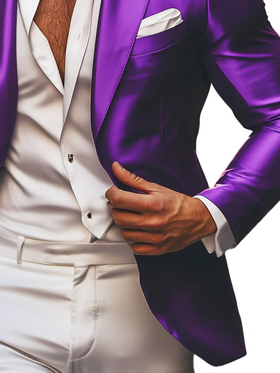 Noble Purple Tuxedos Customized Leisure Business Peaked Lapel Groom Wedding Suit Fashion Show Wear One Jacket