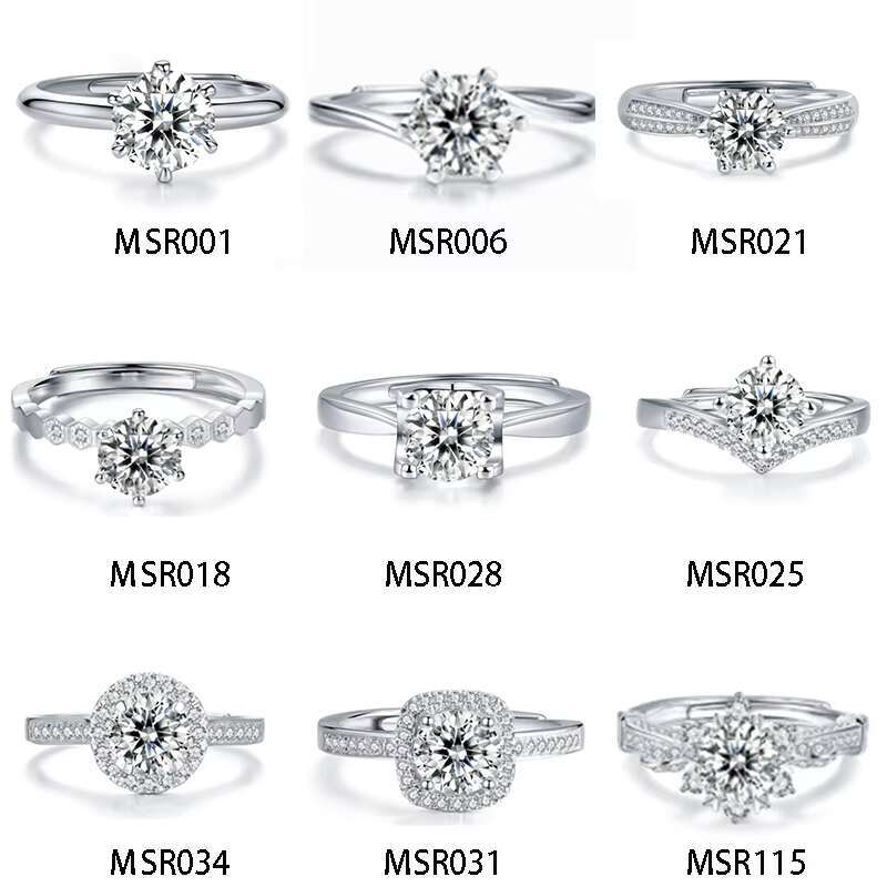 Engagement Wedding Design S925 Eternity Ring Fiancee D VSS1 1ct 2ct 3ct 4ct Moissanite Sterling Silver Ring Jewelry
