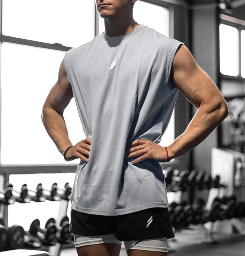 Summer Fitness Tank Top Mens Breathable Loose Mesh Training Sleeveless Tshirt Quick Drying Clothing 250409